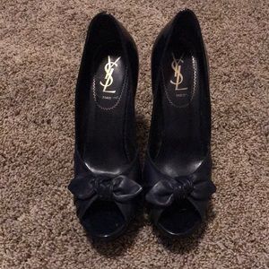 *SOLD*  YSL Blue Bow Tie Heels